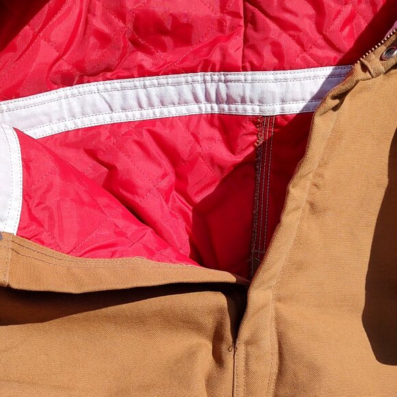 Men Carhartt Coveralls Insulated Duck Red Lining 2XL Chest 48" Inseam 28" - Picture 9 of 14
